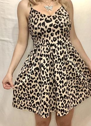 Леопардовое платье-сарафан