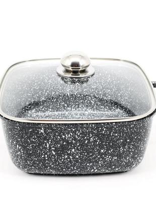 Кастрюля styleberg 5 л (st-3027) квадратная гранитное покрытие