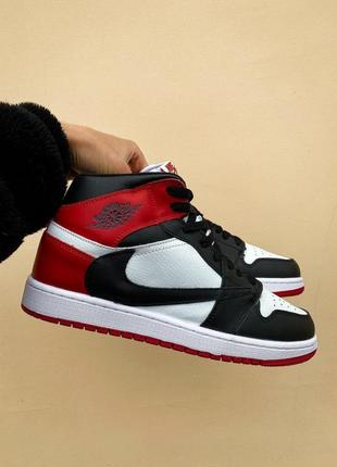 Зимові кросівки nike air jordan retro 1 x cactus jack fur