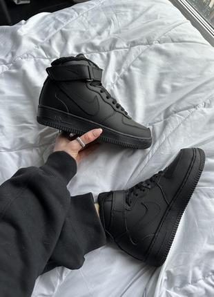 Кросівки nike air force black high fur