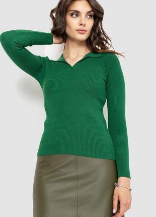 Кофта жіноча в рубчик, колір зелений, 204r015