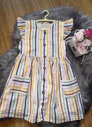 Крута стильна муслвнова сукня в яскраву смужку для дівчинки 6/7р george1 фото