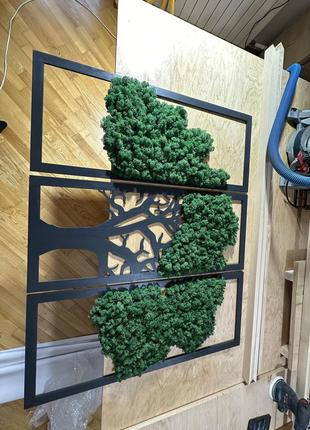 Дерево жизни стабилизированный мох ягель (три пано)