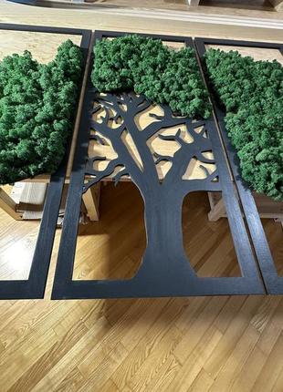 Дерево жизни стабилизированный мох ягель (три пано)