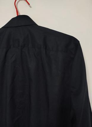 Сорочка рубашка чоловіча чорна пряма slim fit класична повсякденна olymp man, розмір s-m8 фото
