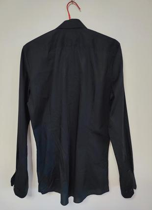 Сорочка рубашка чоловіча чорна пряма slim fit класична повсякденна olymp man, розмір s-m9 фото