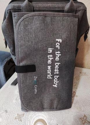 Сумка-рюкзак для мамы zupo crafts + компактный пеленальный матрасик m3 фото