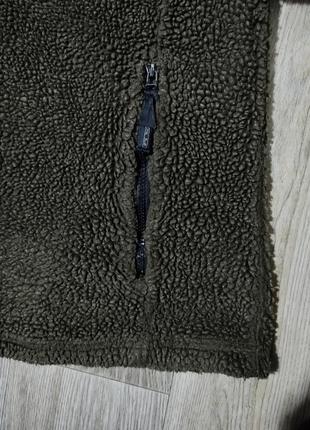 Мужская флисовая кофта тэдди / толстовка с мехом / хаки / флиска / худи / теплый свитер /3 фото