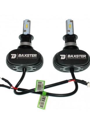 Комплект led ламп baxster s1 h3 6000k 4000lm с радиатором