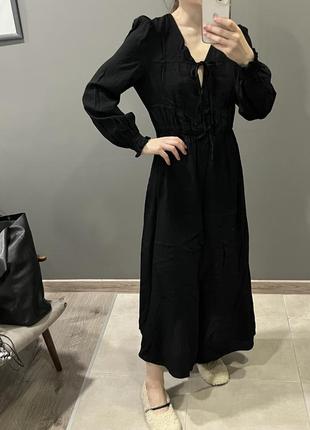 Вискозное черное платье mango2 фото