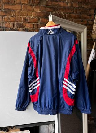 Adidas men’s vintage 90s blue full zip nylon jacket long sleeve вінтажна, нейлонова куртка3 фото