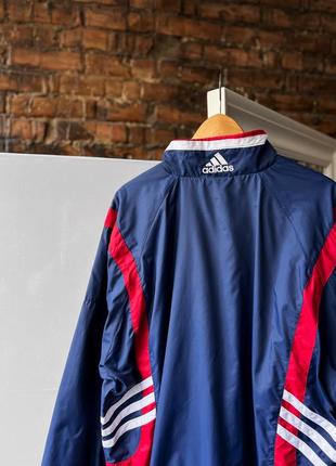 Adidas men’s vintage 90s blue full zip nylon jacket long sleeve вінтажна, нейлонова куртка4 фото