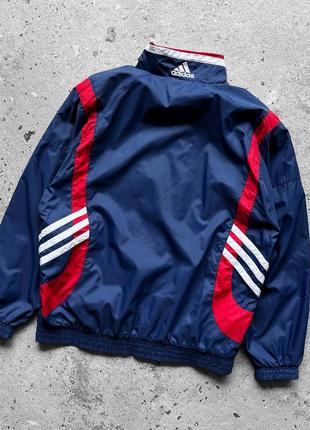 Adidas men’s vintage 90s blue full zip nylon jacket long sleeve вінтажна, нейлонова куртка7 фото