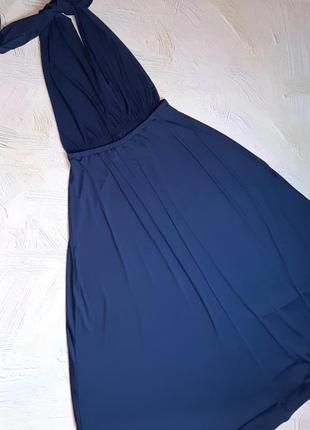 💝2+1=4 шикарное синее длинное платье платье макси транформер castle, размер 46 - 486 фото