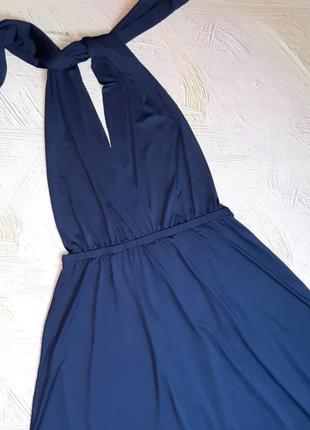 💝2+1=4 шикарне синє довге плаття сукня максі транформер castle, розмір 46 - 487 фото