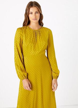Сатинова сукня, плаття, в принт, в горошок m&s
