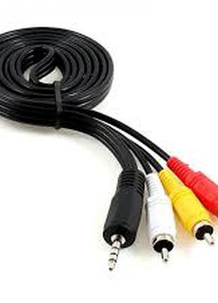 Кабель 3,5 на 3 тюльпани 1,8 м