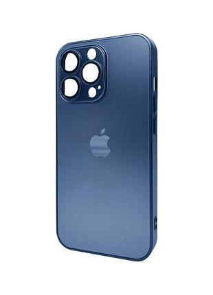 Чохол для смартфона ag glass matt frame color logo for apple iphone 12 pro navy blue