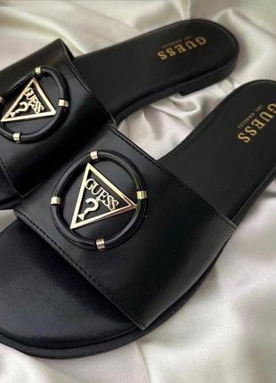Шльопанці guess чорні шкіра
