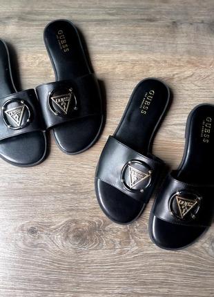 Шльопанці unreasonable guess чорні шкіра8 фото