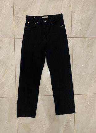 Джинсы черные levi's levis ribcage straight ankle premium