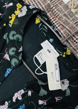 Нова блуза h&m l xl блуза з широкими рукавами блуза в квітковий принт2 фото