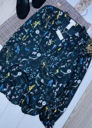 Нова блуза h&m l xl блуза з широкими рукавами блуза в квітковий принт