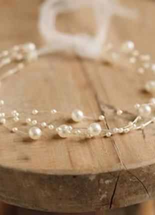 Повязка на голову с жемчужинами для новорожденных, повязка на голову для фотосъемки