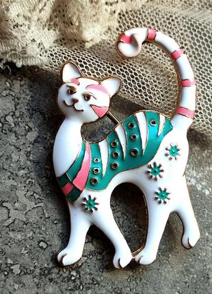 Брошь кошка 5 см, кот