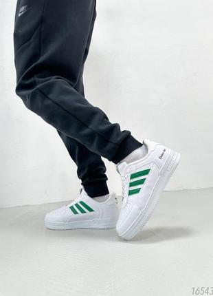 Натуральні шкіряні білі кросівки чоловічі adidas dass-ler white6 фото