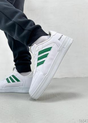 Натуральні шкіряні білі кросівки чоловічі adidas dass-ler white7 фото