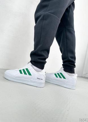 Натуральні шкіряні білі кросівки чоловічі adidas dass-ler white8 фото