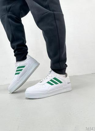 Натуральні шкіряні білі кросівки чоловічі adidas dass-ler white5 фото