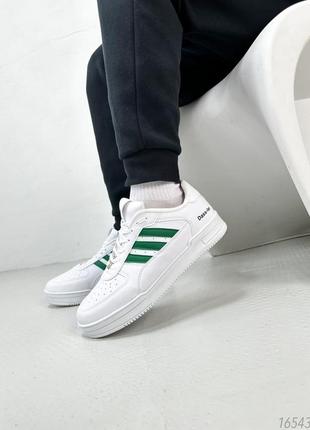 Натуральні шкіряні білі кросівки чоловічі adidas dass-ler white4 фото