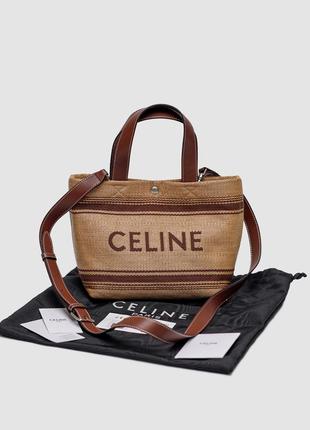 celine small bucket cuir triomphe in smooth calfskin tan brown
