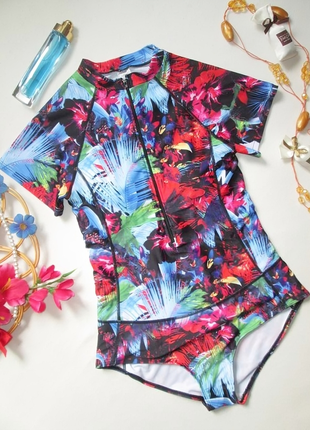 Суперовый слитный купальник принт абстракция на молнии zeeman 🌺🍒🌺