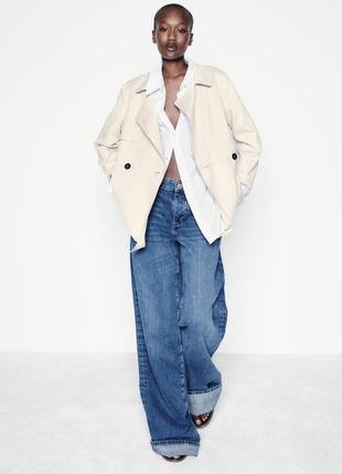 Двобортний тренч замшевий zara new