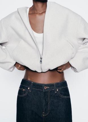 Мягкая серая куртка бомбер zara new