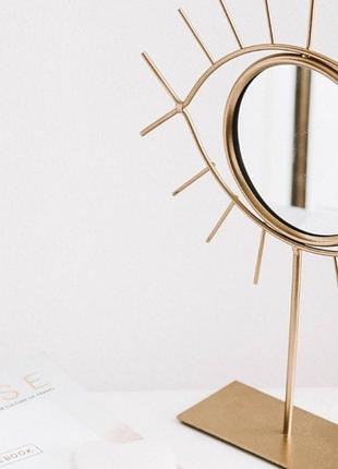 Глаз! ⚜👁⚜ фактурное тематическое зеркало для макияжа рамка ножка металлический глаз с...