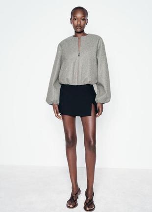 Мягкая серая куртка бомбер zara new