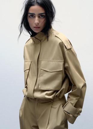 Куртка с карманами хаки куртка zara new