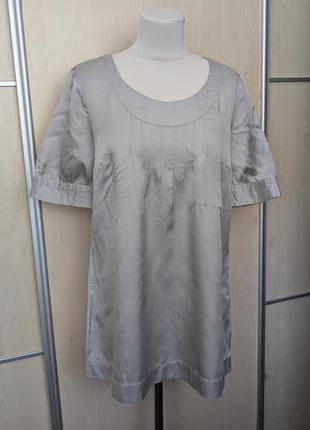 Сіра блуза шовк/ бавовна h&m