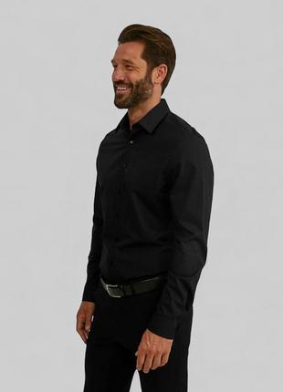 Чорна сорочка angelo litrico рубашка чоловіча сорочки рубашки мужские2 фото
