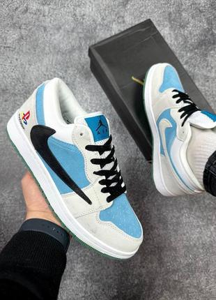 Nike air jordan blue1 фото