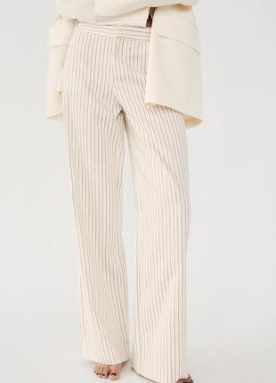 Смугасті штани бежеві zara new