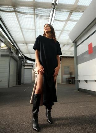 Контрастная полосатое платье от zara, размер s