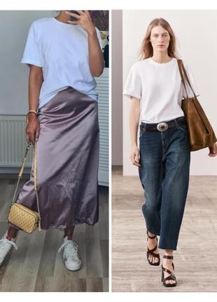 Женская оверсай футболка zara белая футболка из плотного хлопка хлопковая футболка однотонная широкая футболка женская удлиненная футболка