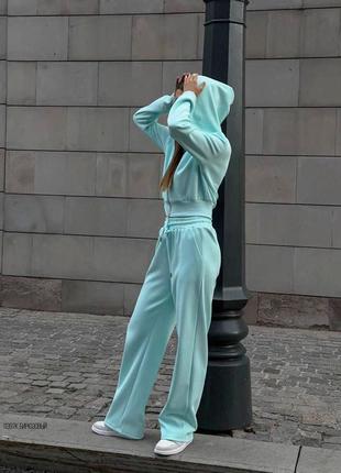 🌈5! шикарный женский спортивный костюм бирюзовый бирюза бирюза жэнский худи худи спортивные штаны двухнитка