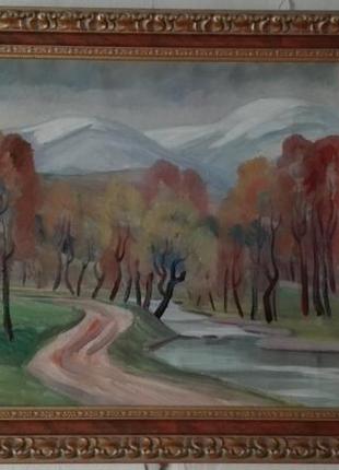 Янош ердели (1902-1974гг.) пейзаж. холст масло 55см х 65см.