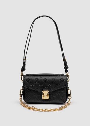 Сумочка жіноча чорна клатч louis vuitton pochette métis east west bag black (арт: 99452)